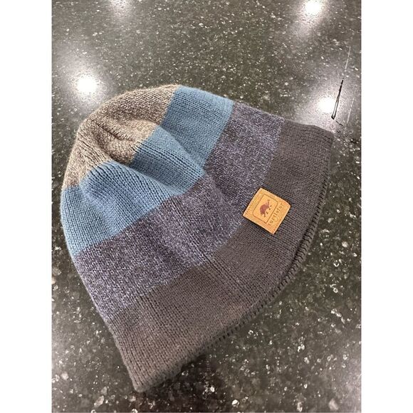 Men's Turtle Fur BTV Ragg Winter Wool Hat Blue & Gray Wool Blend - Picture 2 of 7